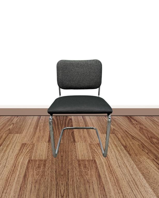 Knoll sled base guest chairs black fabric