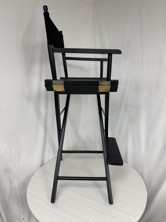 Black Directors Chairs W/ Foot Rest Foldable