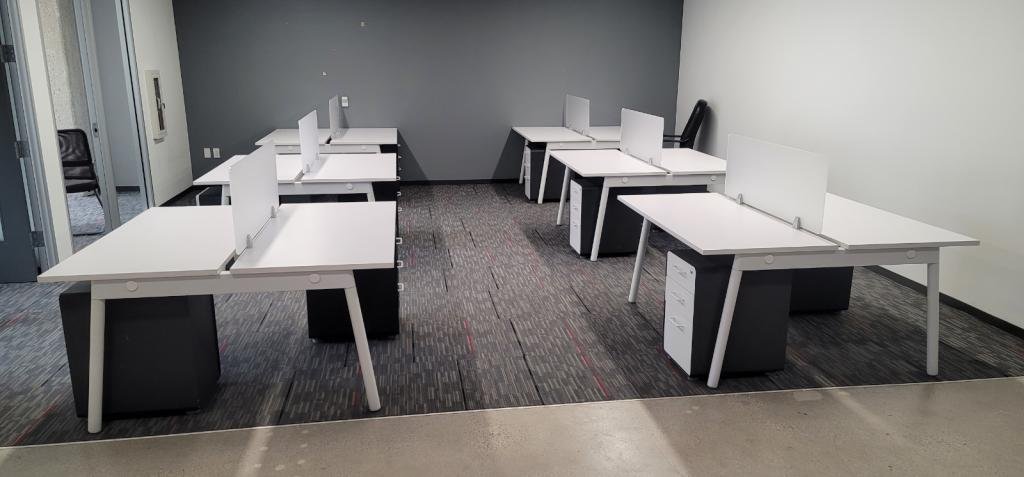 White Poppin Benching Stations 57"x27"
