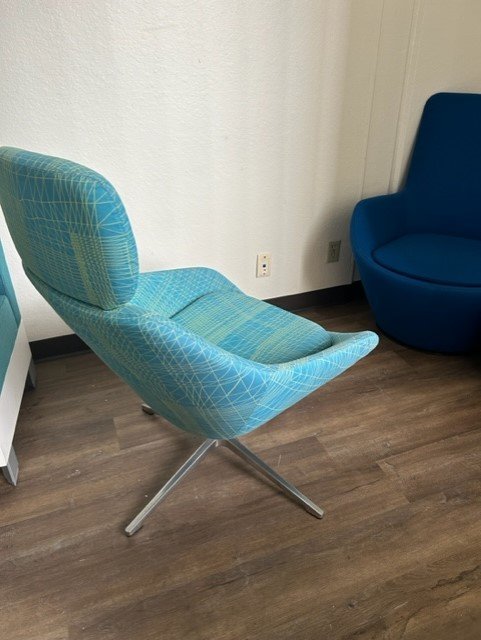 Allermuir Open teal sofa lounge chair
