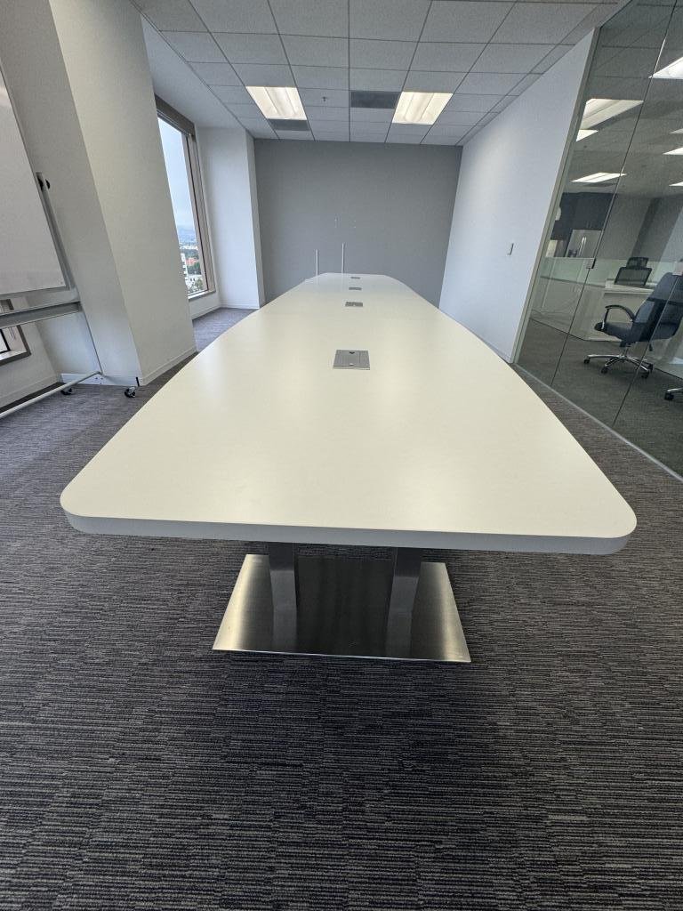Teknion 20 ft white Boardroom Table