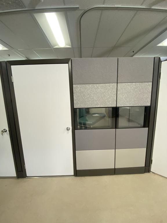 86" Herman Miller Ethospace Grey W glass