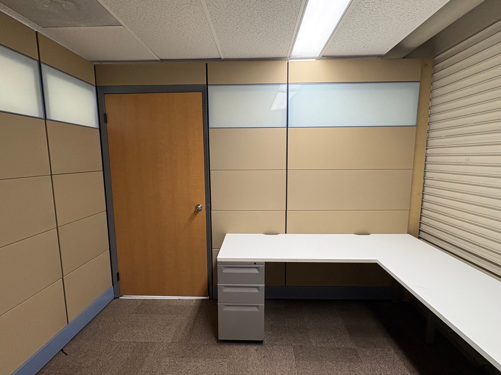Ethospace 96” tall custom frosted glass Modular Office