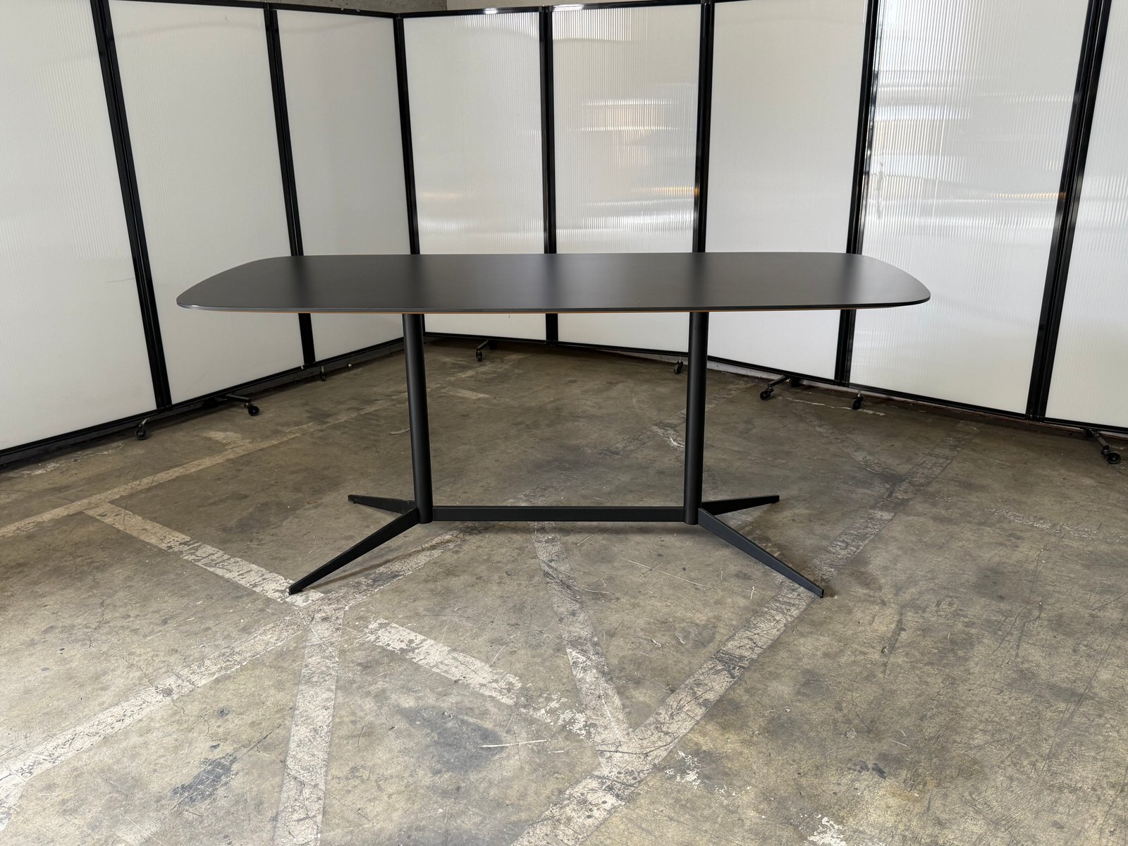 Herman Miller Eames black counter height top conference table 7'Wx3'Dx3'T