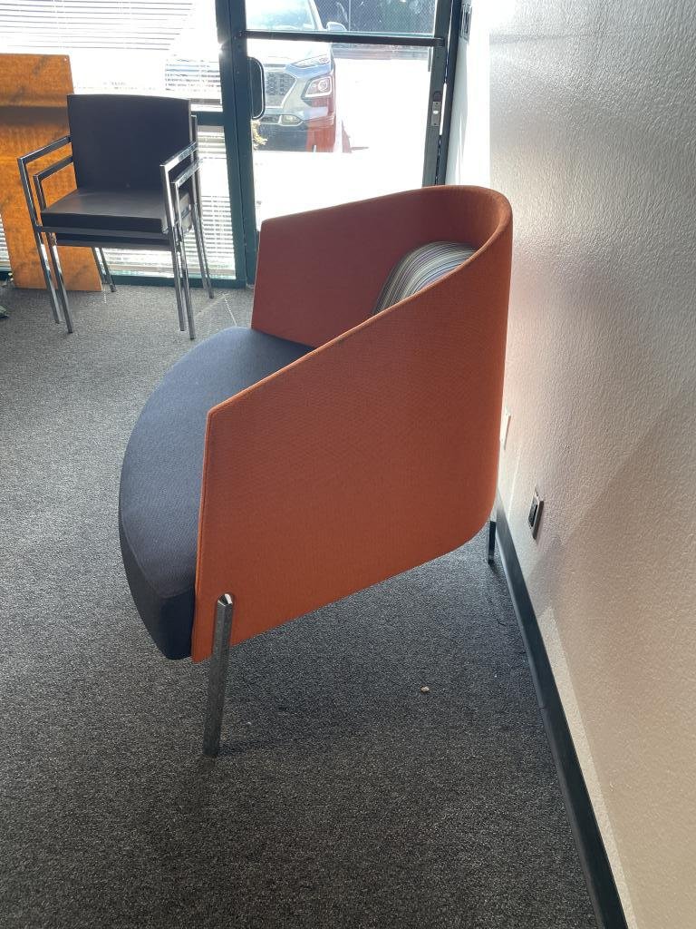 Teknion Orange Mid Back Lounge Sofa