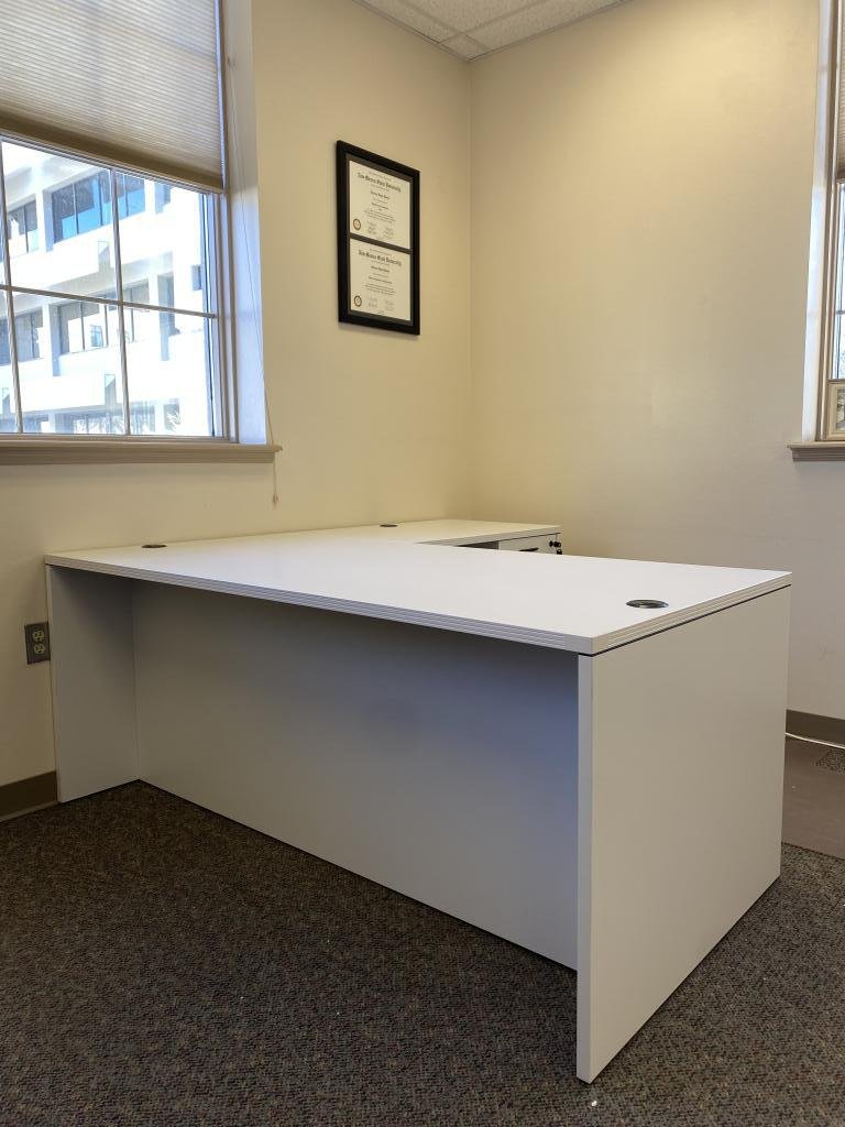 OFS white 6x6 double ped desk in 6 finishes