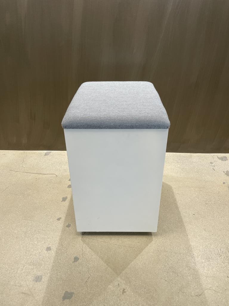 Herman Miller Grey Cushion White Mobile Ped