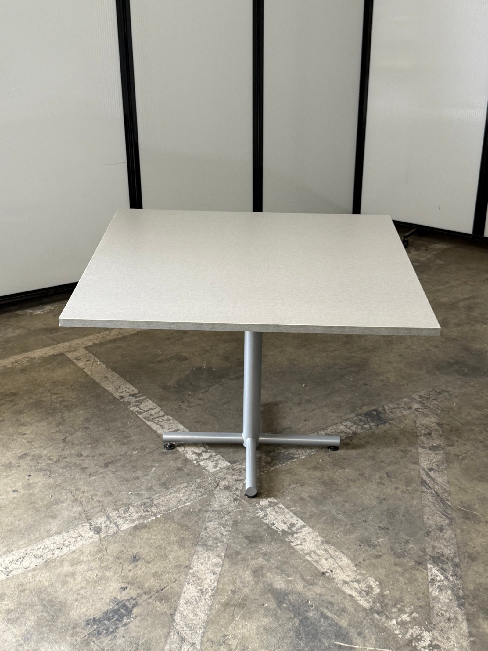 OFS 42"W light Grey square breakroom table