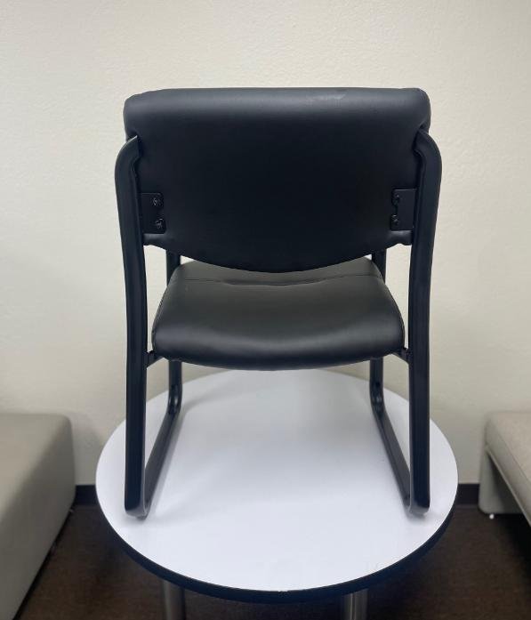 Boss Leather Sled Base Side Chair W/ Arms