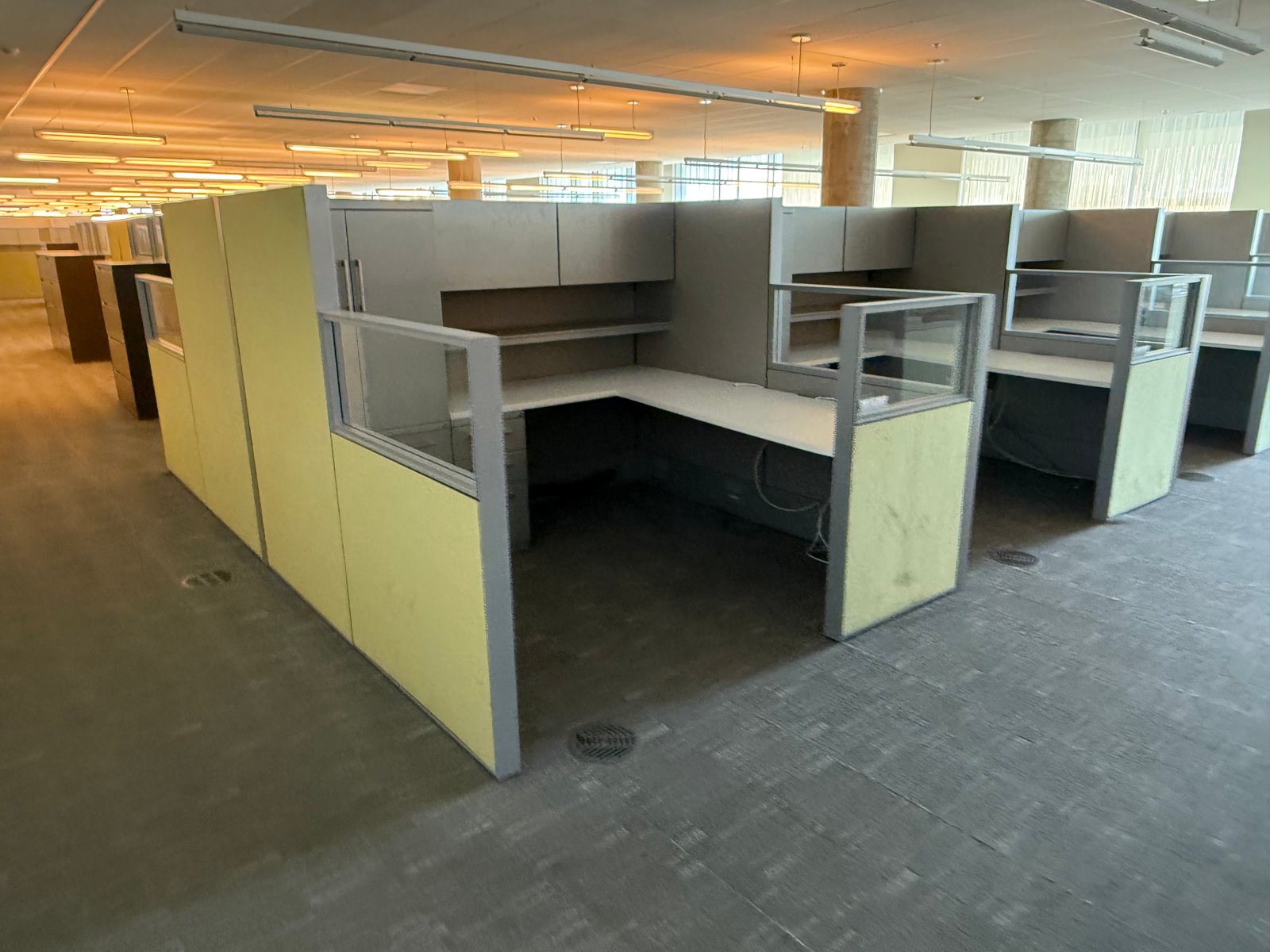 Haworth Compose Accented Various Sizes L Shape Stations 65" Tall