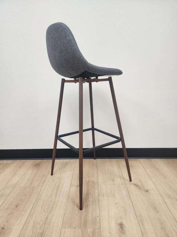Dorel grey fabric bar height stool metal leg