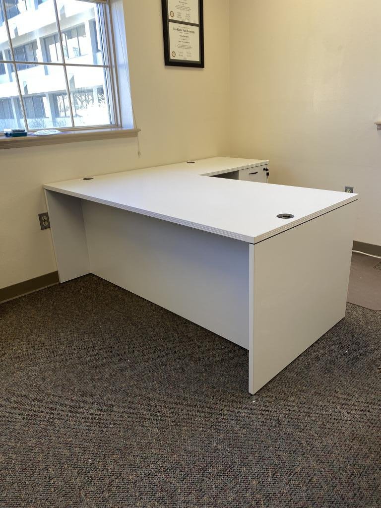 OFS white 6x6 double ped desk in 6 finishes