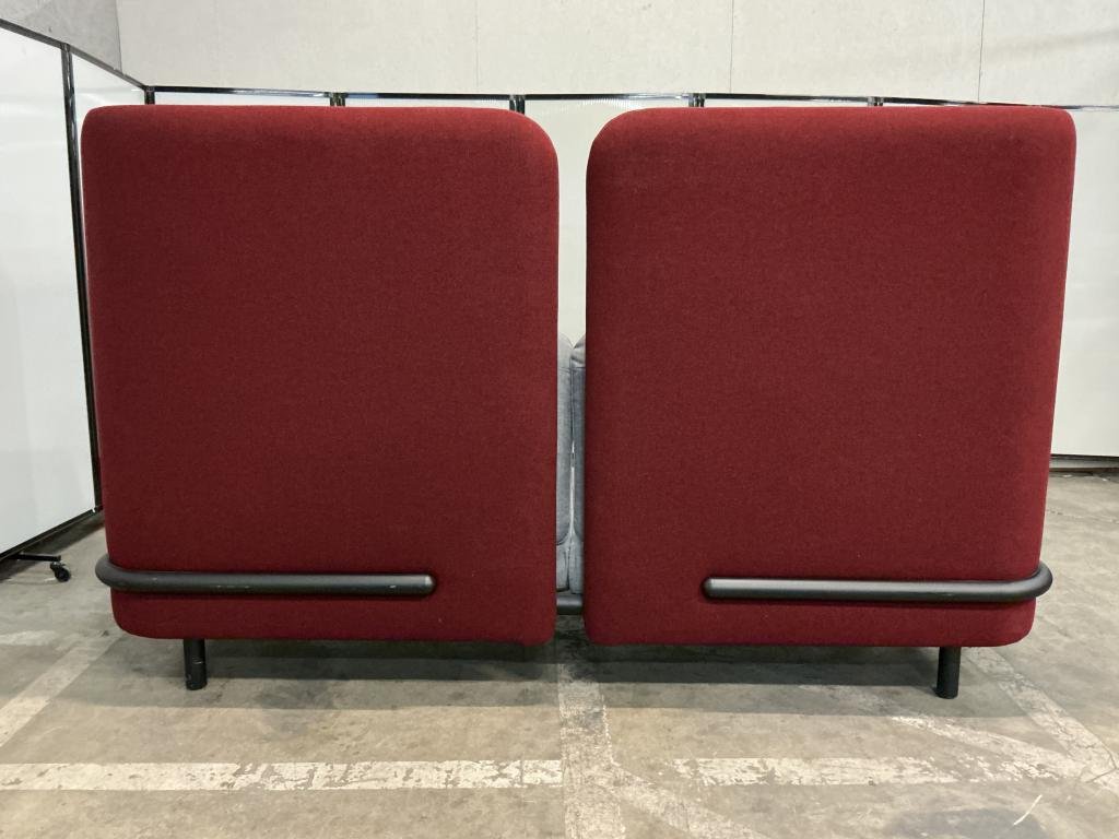 Brand B Burgundy & Grey Open Area Sofa