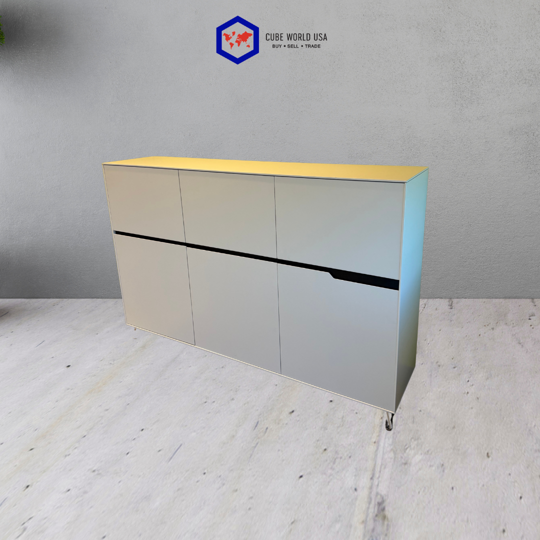 8x73x17 Designer White Multi Drawer Credenza