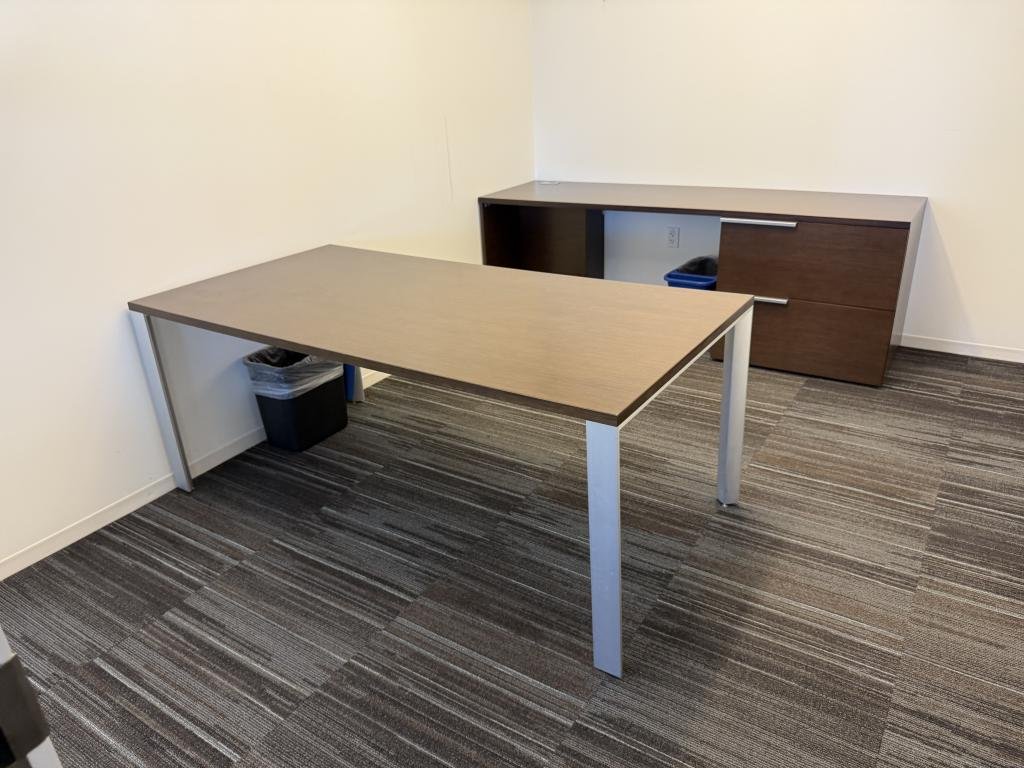 Allsteel Executive Desk 6x3 & 7x2 Credenza