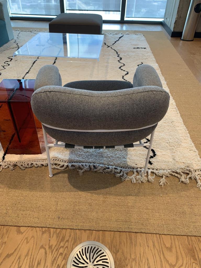 HAY plush two tone grey lounge chairs