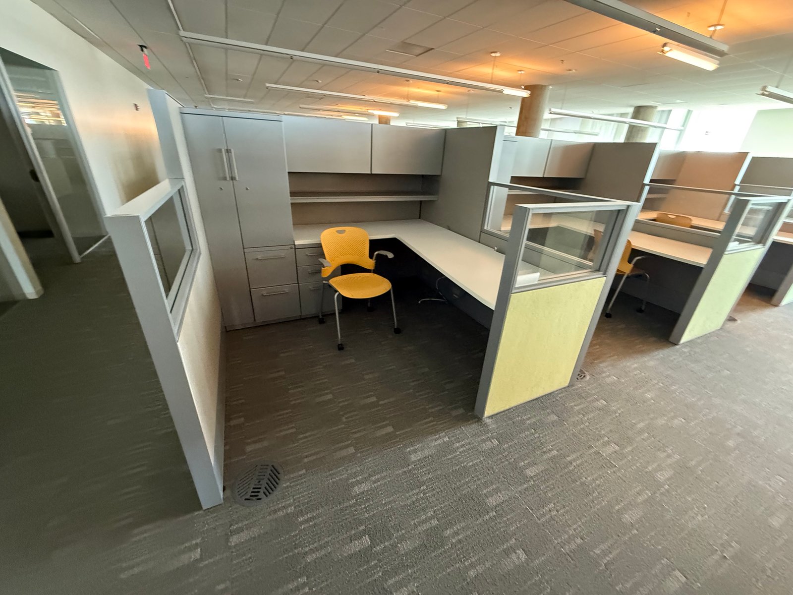 Haworth Compose Accented Various Sizes L Shape Stations 65" Tall