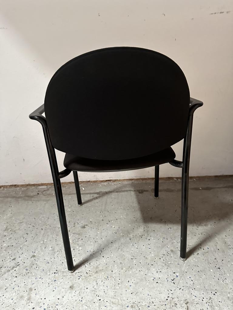 KI black stacking chairs
