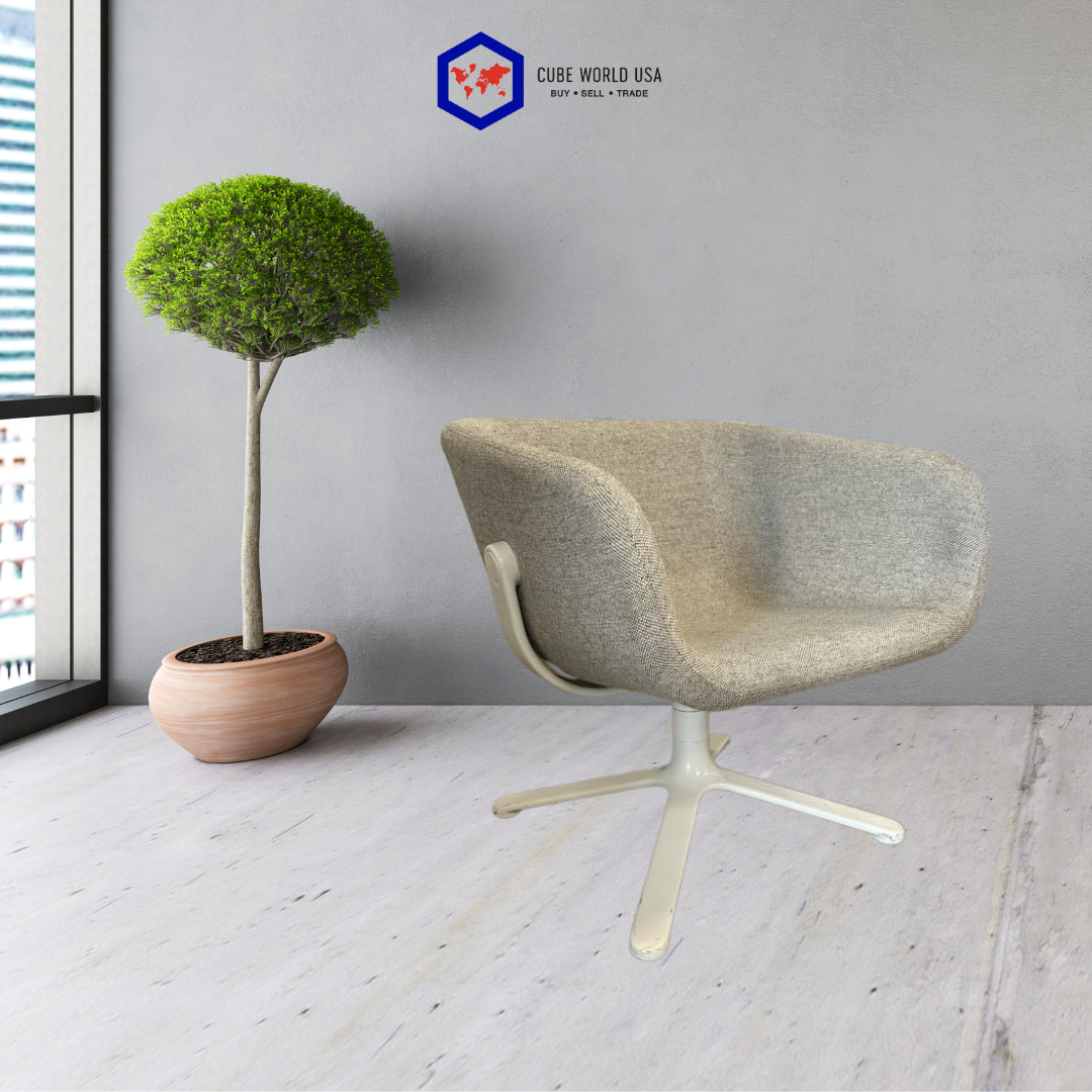 Hightower Swivel Light Wool Grey Bucket Chair