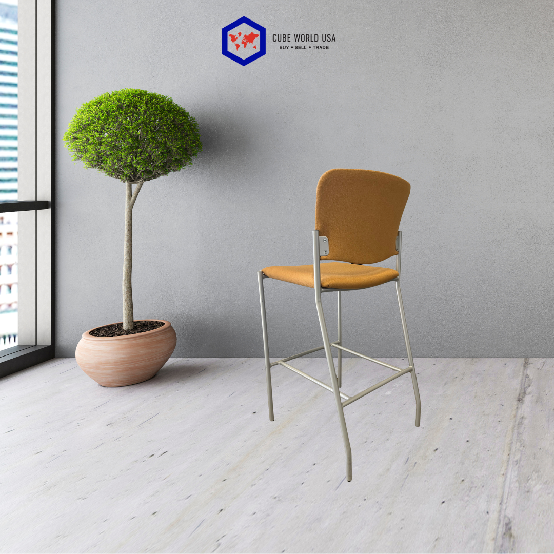 National tag barstools square shaped with burlap fabric