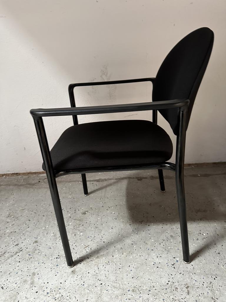 KI black stacking chairs