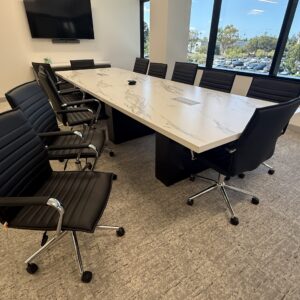 Refurbished like new Steelcase Payback Borghini Marble table black base ANY SIZE or COLOR