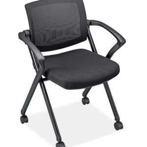 Modern Mesh Back With Arms Commercial Nesting Chair Grey or Black