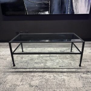 OFS 48”x24”18.5”H Rectangular Glass and Metal Frame End Table