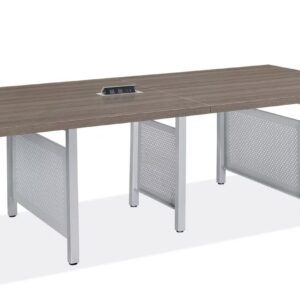 Manhattan Modern Powered 8'x4' Conference Steel Frame Driftwood Top