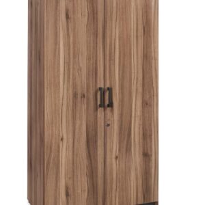 Durable wooden storage cabinet with two doors, ideal for office or home organization.