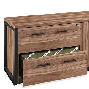 Durable wooden storage cabinet featuring multiple drawers and cabinet doors for versatile organizati.