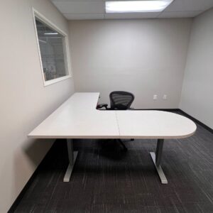 Peninsula Style L-Shape Height Adjustable Desk