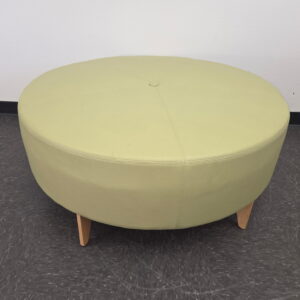 Global Light Green Leather Ottoman with Wod Legs 42"Wx17"T