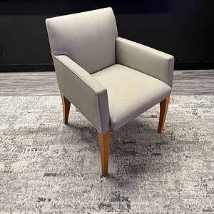 OFS Beige and Wood Base Guest Chai