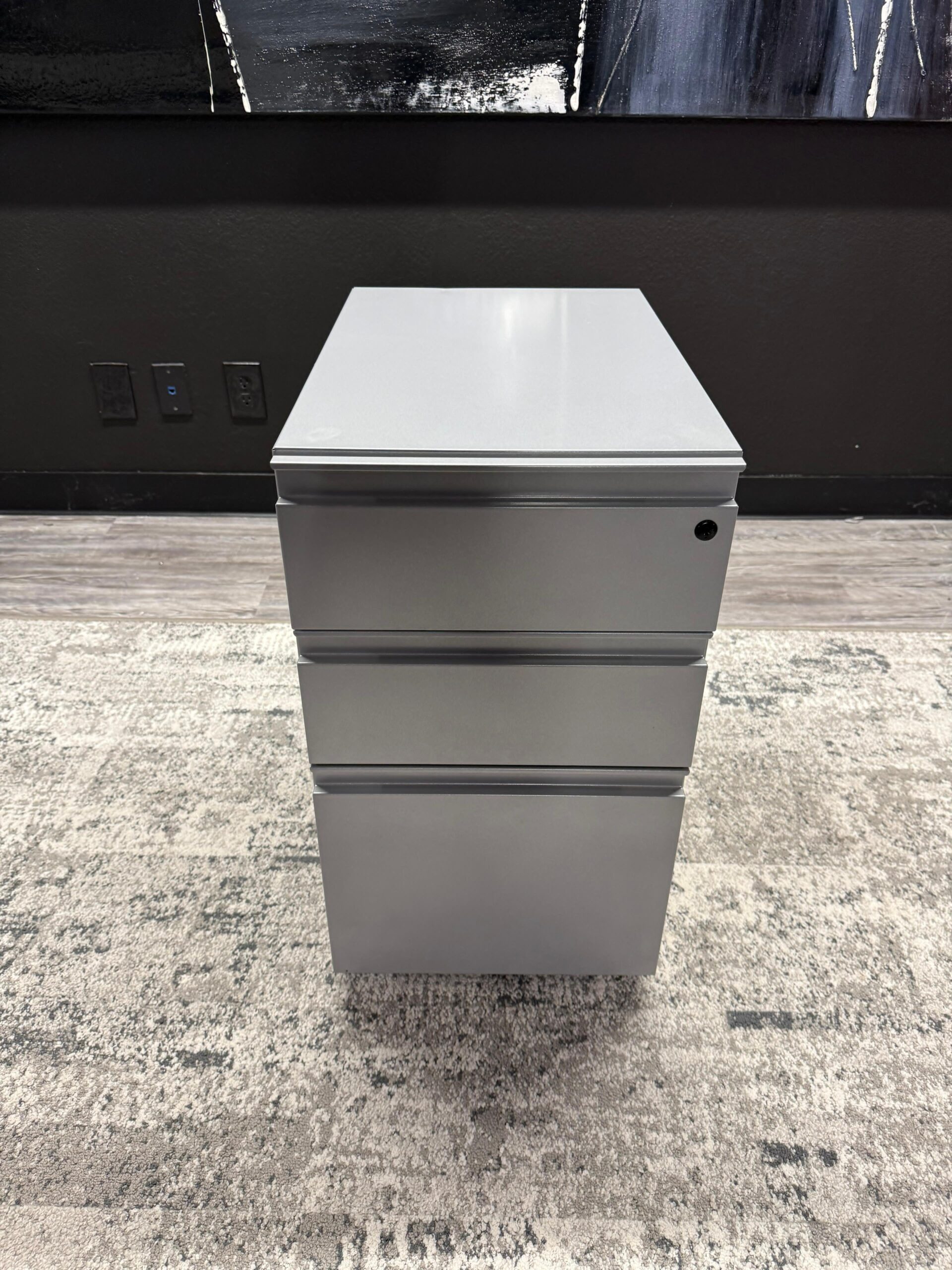 Silver mobile BBF storage pedestal 22” deep