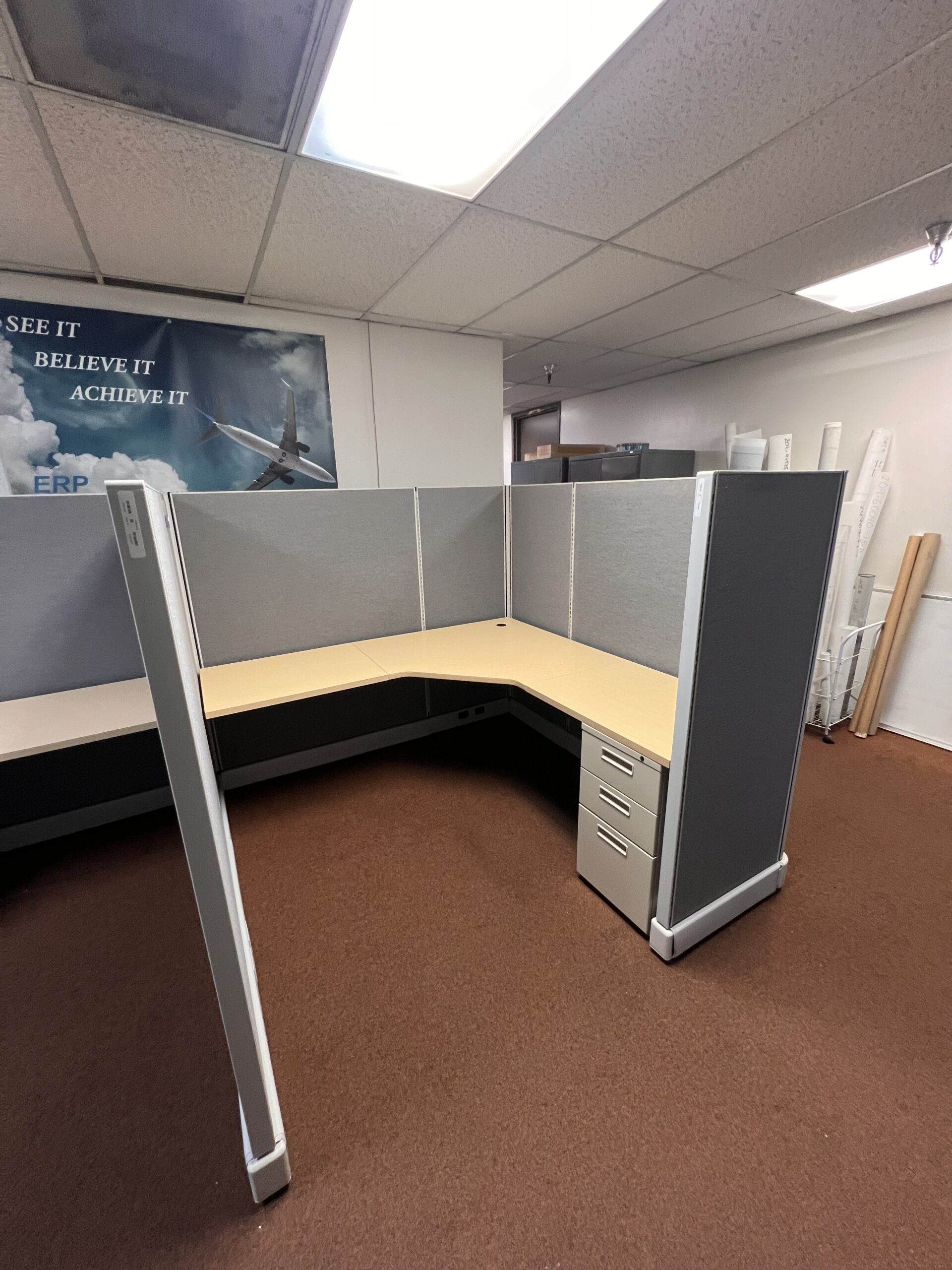 Herman Miller A02 Silver and White 6’x6’ or 6’x8’ @ 62" Tall