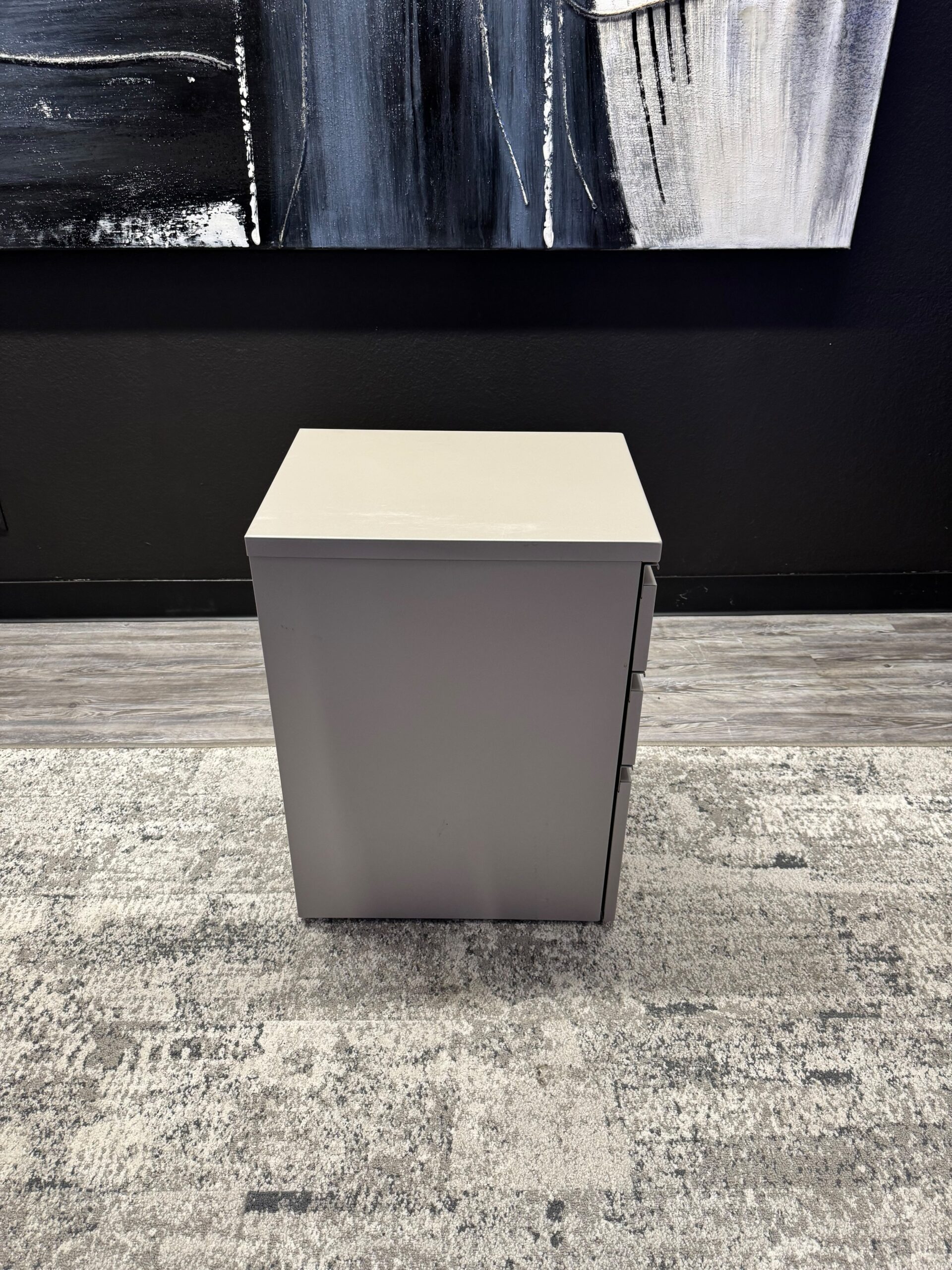 White BF Mobile Pedestals 3 Shelves