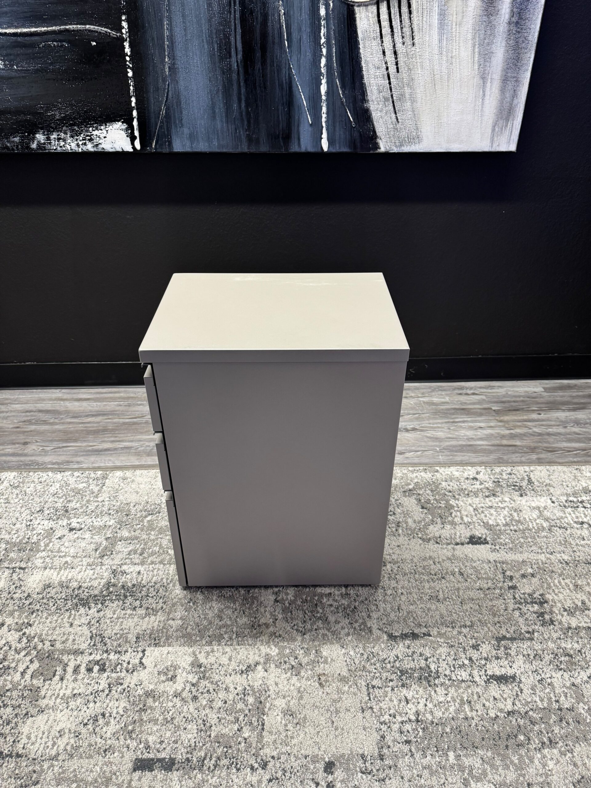 White BF Mobile Pedestals 3 Shelves