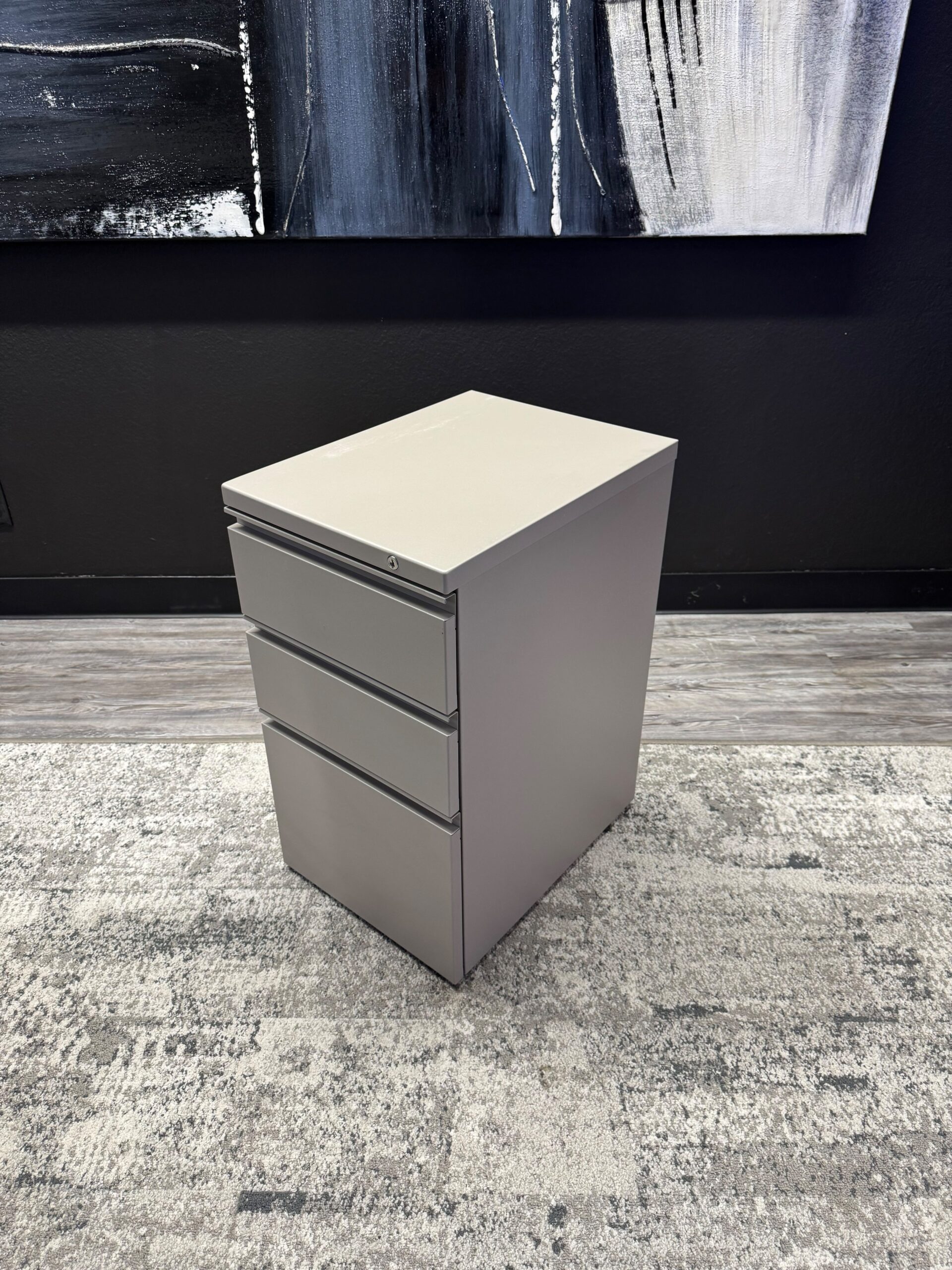 White BF Mobile Pedestals 3 Shelves