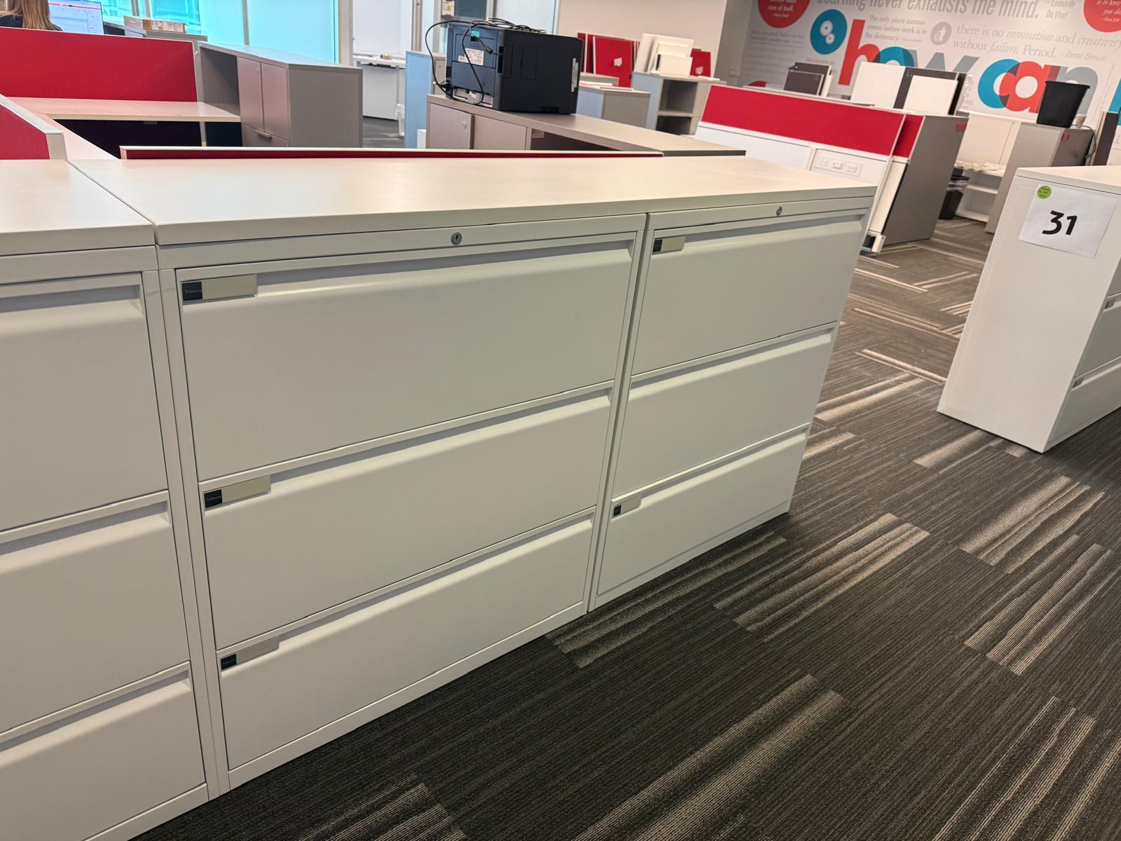 White 3-Drawer Lateral Filing Cabinet