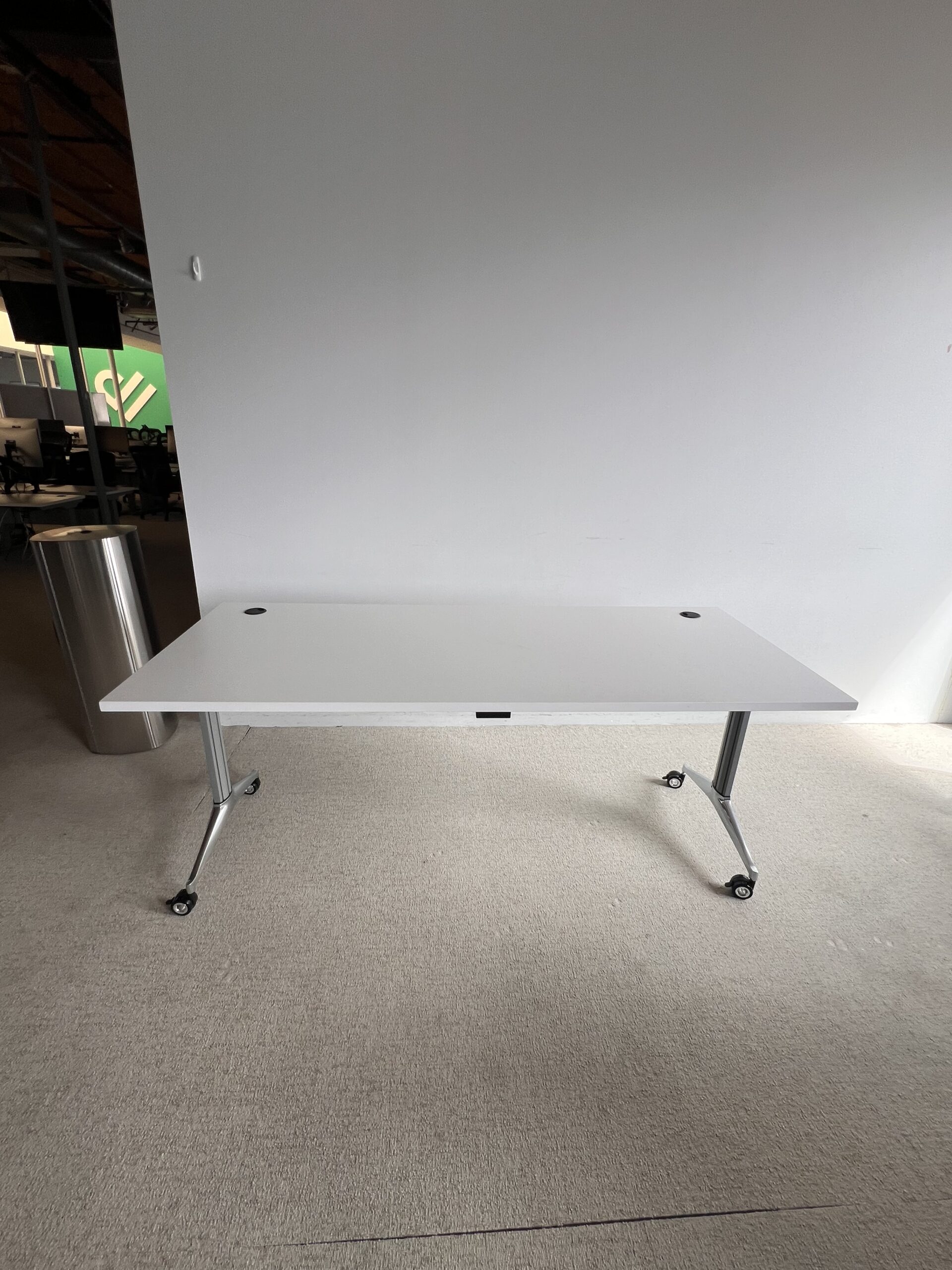 OFS Chrome Base Nesting Tables With locking Casters White 72"x30" Top
