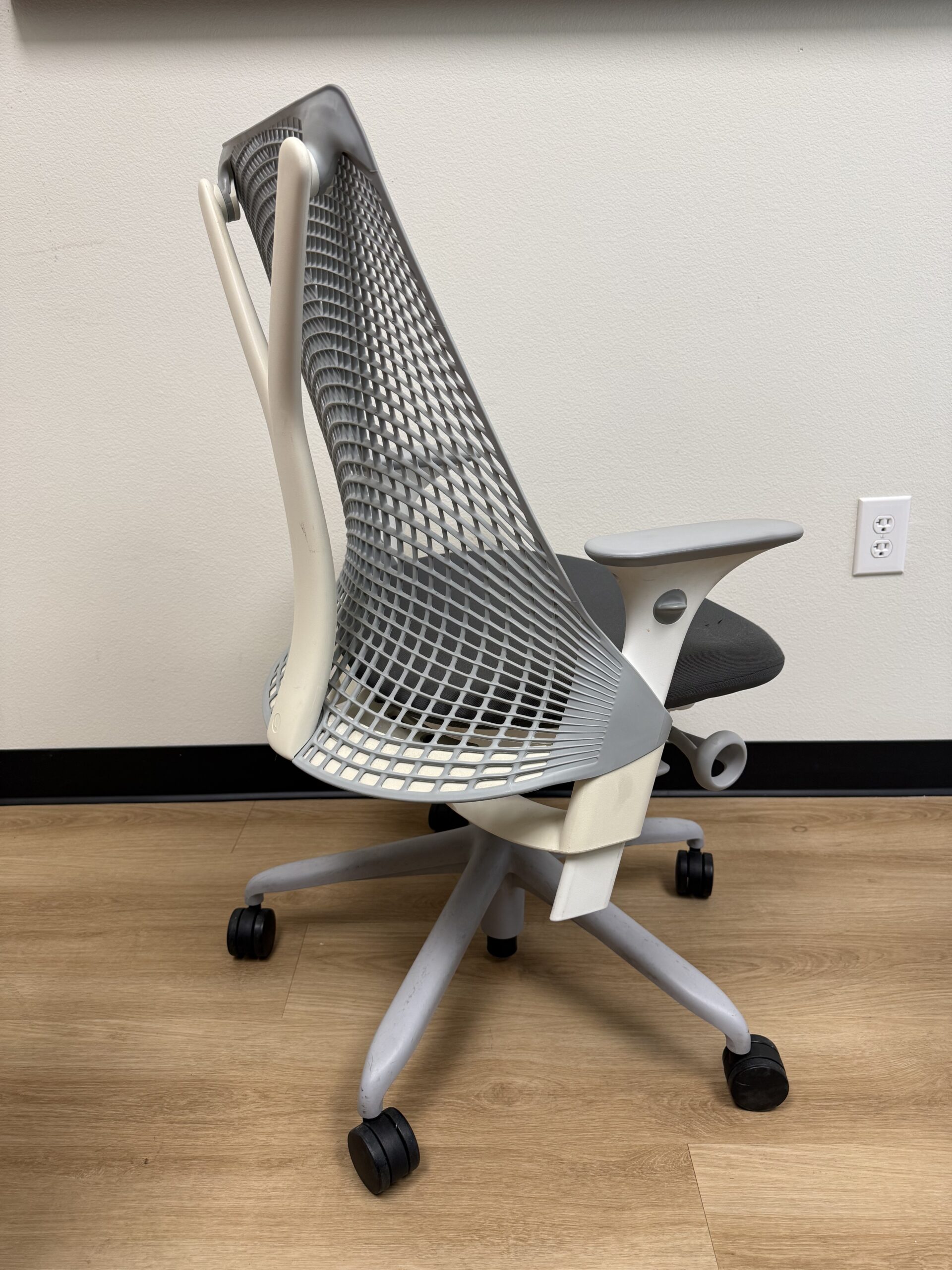Herman Miller Sayl Chair White Frame Grey Seat Fully Loaded