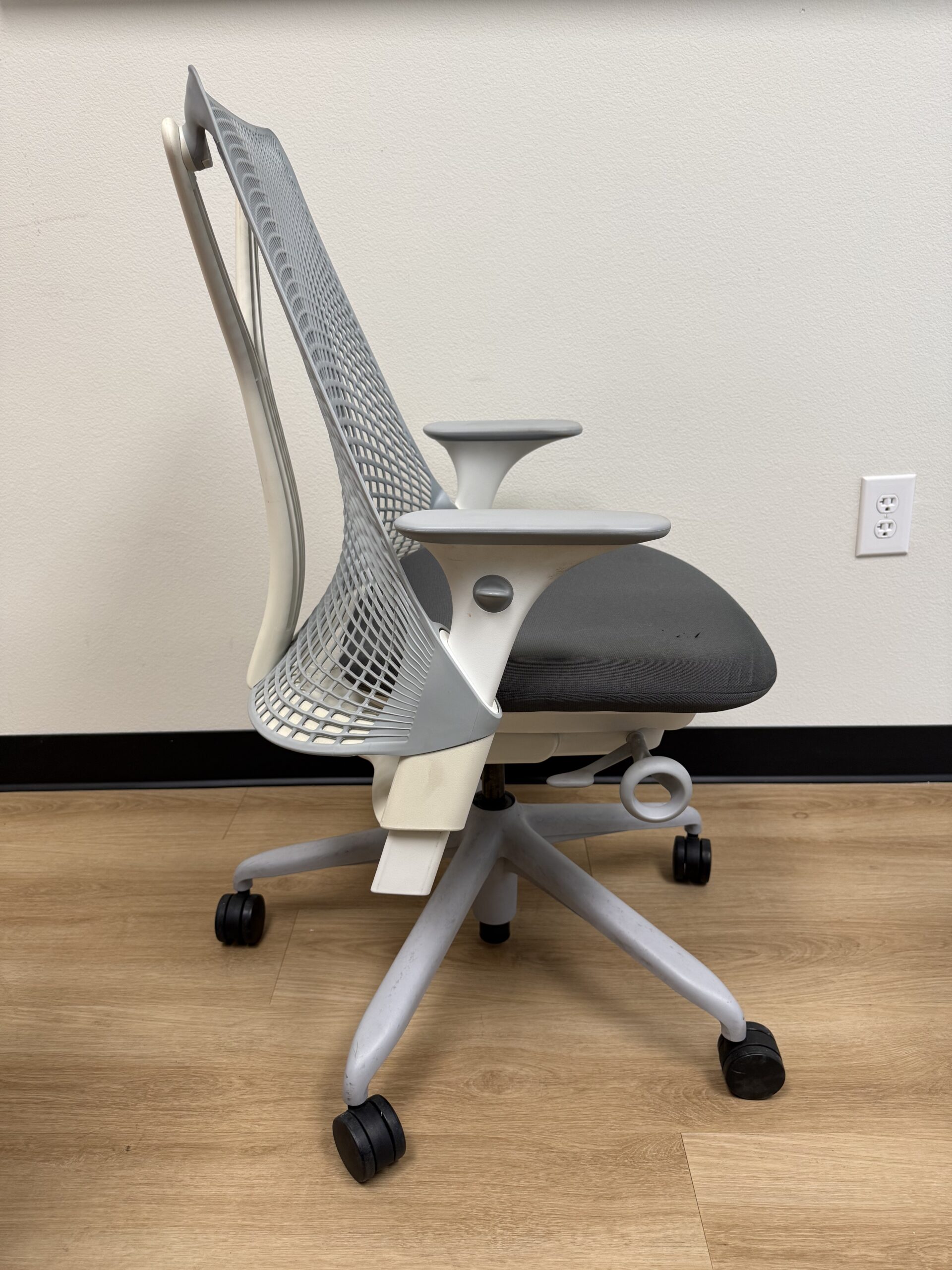 Herman Miller Sayl Chair White Frame Grey Seat Fully Loaded