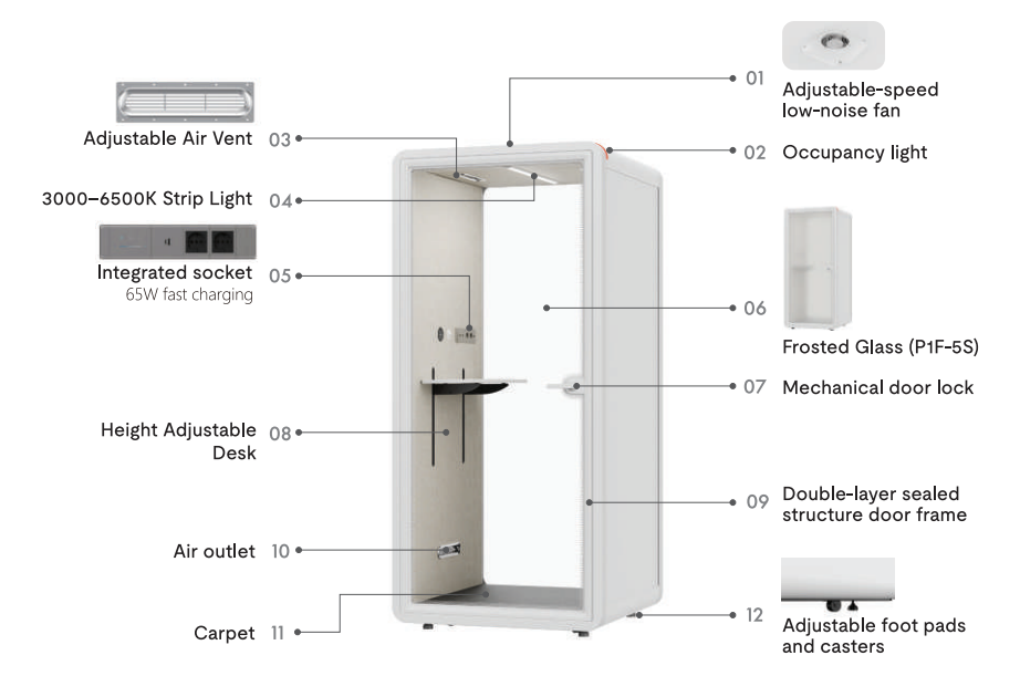 Juvivo F-5 Privacy Pod in White or Black