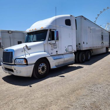 Truck used for office and facility relocation services.
