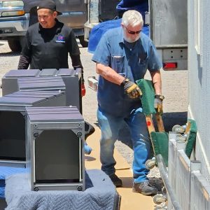 Installation of outdoor cube enclosures by Cube World USA.