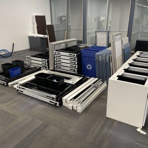 Installation services equipment for cube wall systems.