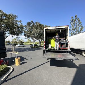 Moving equipment being loaded into a Cube World USA truck for nationwide and international shipping.