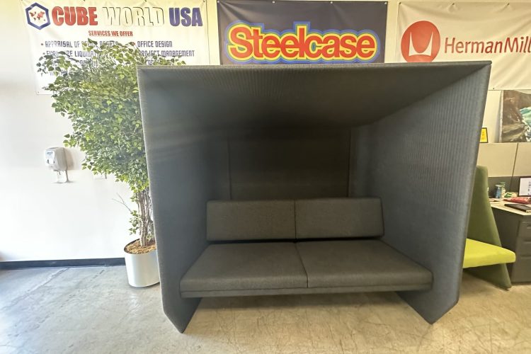 Cube World USA privacy lounge with enclosed seating for consultations.