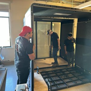 Office relocation with modular cube system for efficient facility decommissioning.